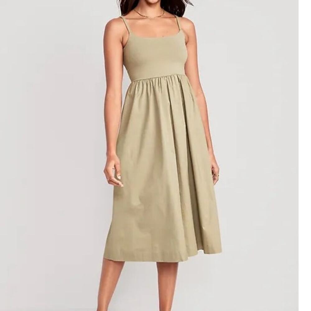 Old Navy Women’s Small Dress Fit Flare Combination Midi Cami Sleeveless